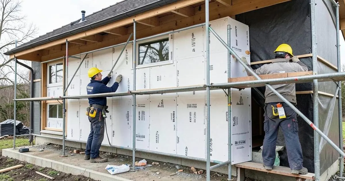 Chantier d’isolation par l’extérieur à Amiens