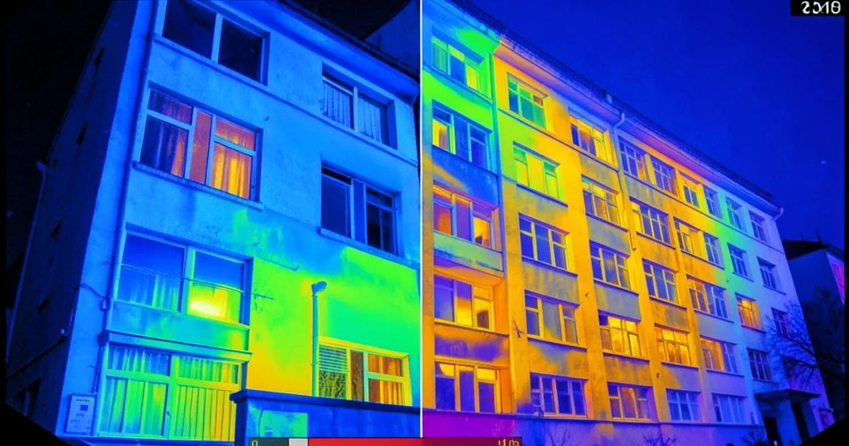 Thermographie des déperditions de chaleur d’un immeuble à Amiens